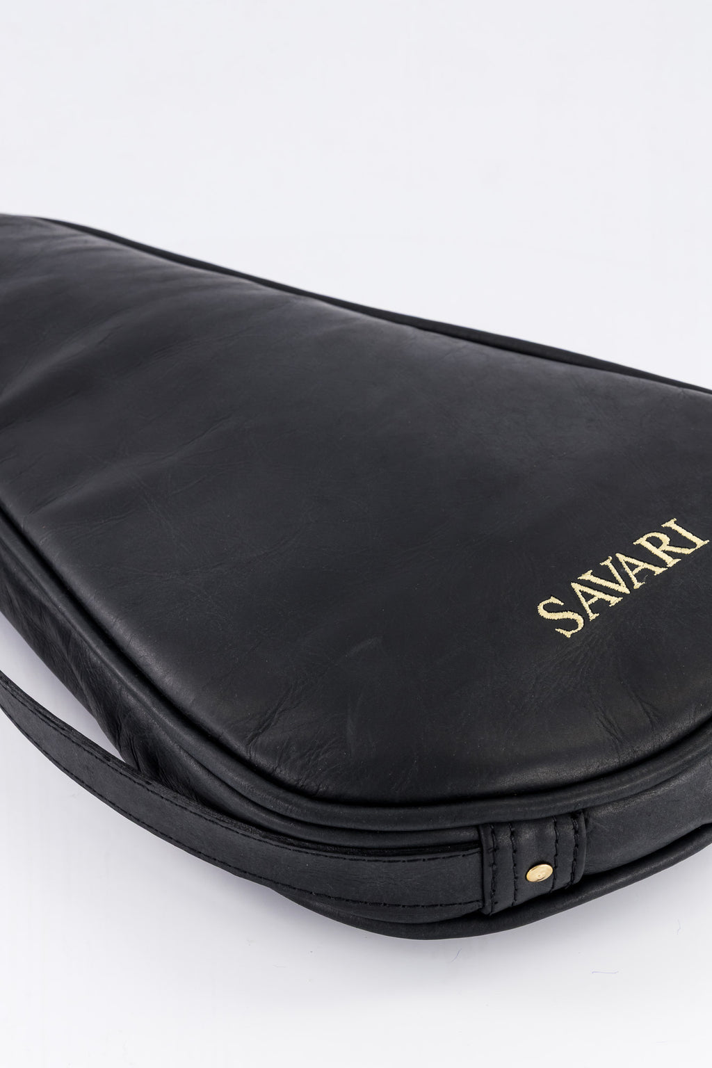 Savari Leather Padel Bag (Black)