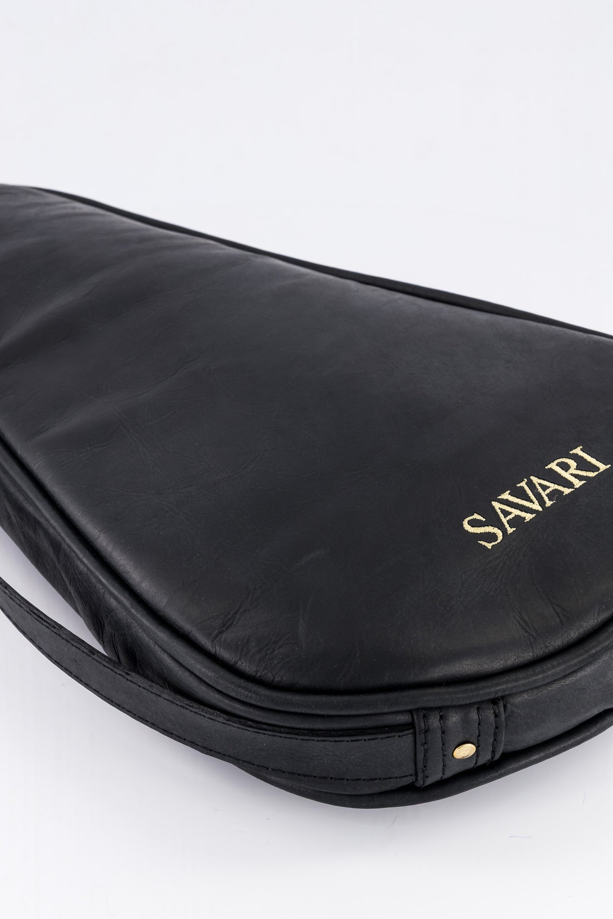 Savari Leather Padel Bag (Black)
