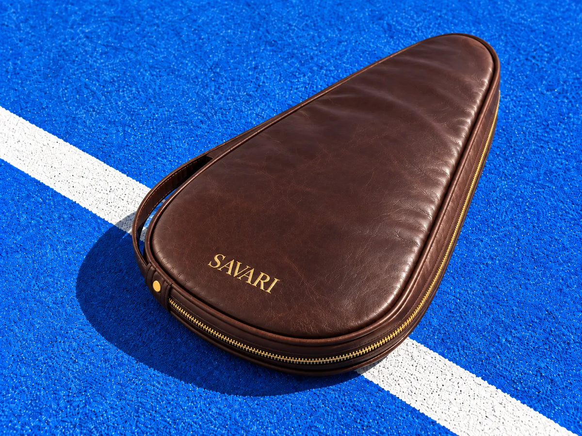 Savari Leather Padel Bag (Brown)