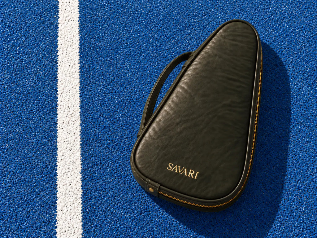 Savari Leather Padel Bag (Olive)