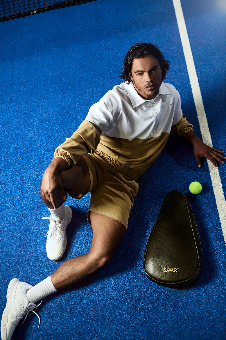 Savari Leather Padel Bag (Olive)